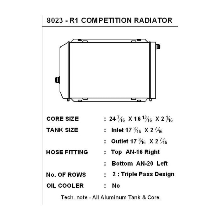 CSF R-1 Triple-Pass -Ultimate Motorsports- Competition Radiator