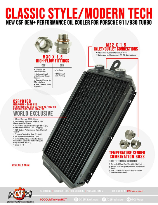 CSF Porsche 911 / 930 Right Front Oil Cooler