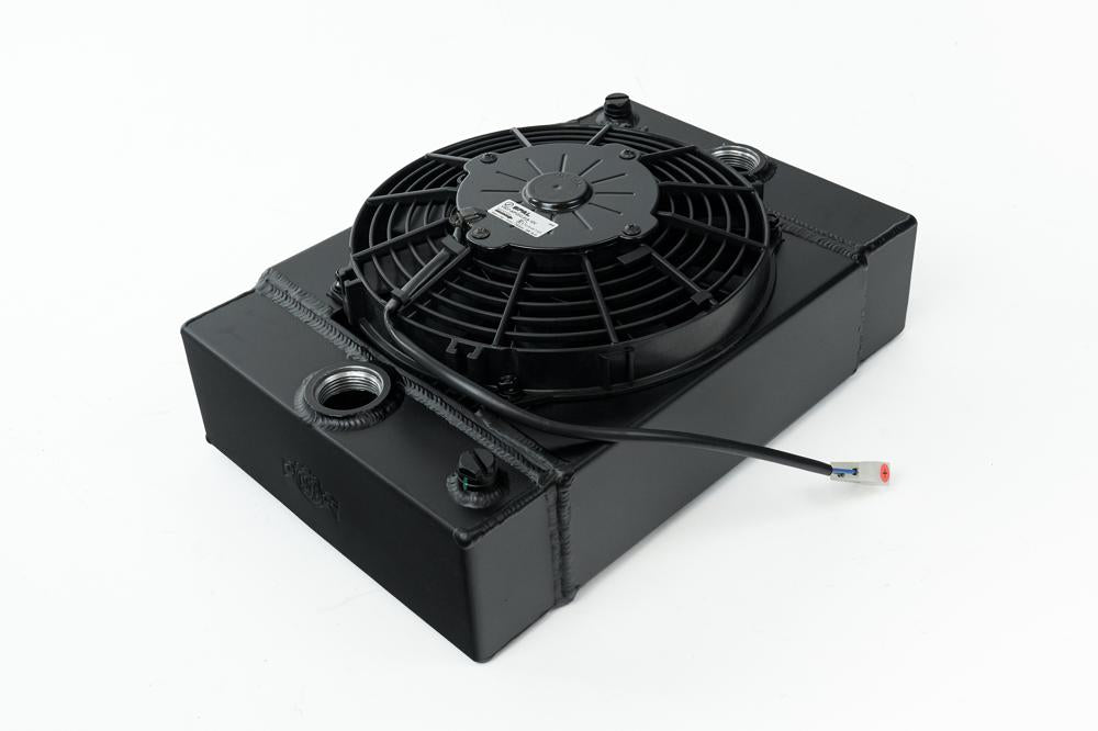 CSF Universal Drag Race / Tuck Radiator -10.5H x 10L x 3.6W (5.65 w/fan) - Includes 9-inch SPAL fan - Includes inlet/outlet kit (1.25 or -16)