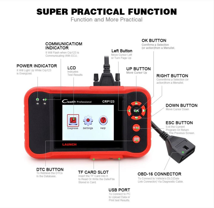 Launch CRP123 Car Scanner tool Tool for ENG/AT/ABS/SRS