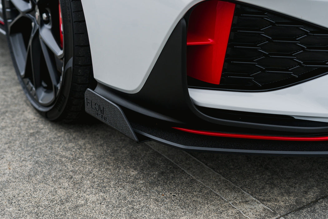 i30N Hatch PDE V6 FL2 2025 Front Lip Splitter Winglets (Pair)-Flow Designs