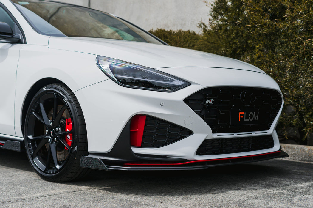 i30N Hatch PDE V6 FL2 2025 Front Lip Splitter & Reinforcement Brackets-Flow Designs