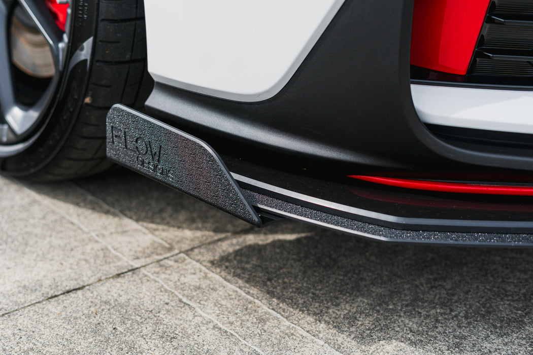 i30N Hatch PDE V6 FL2 2025 Front Lip Splitter Winglets (Pair)-Flow Designs