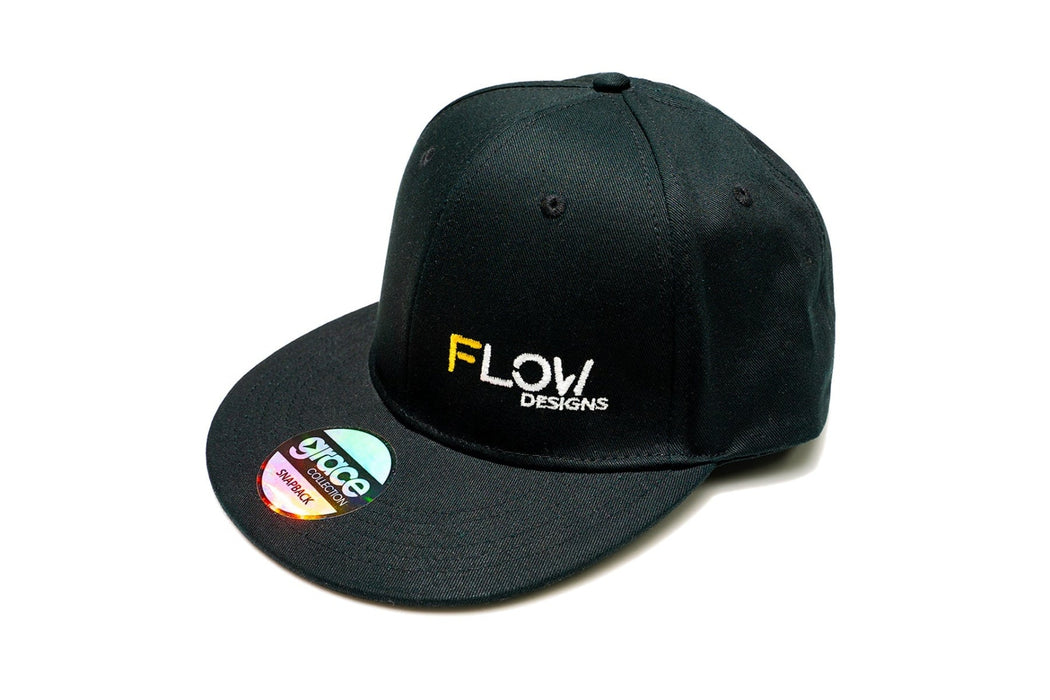 Flow Designs Embroided Snapback Hat (Black)-Flow Designs