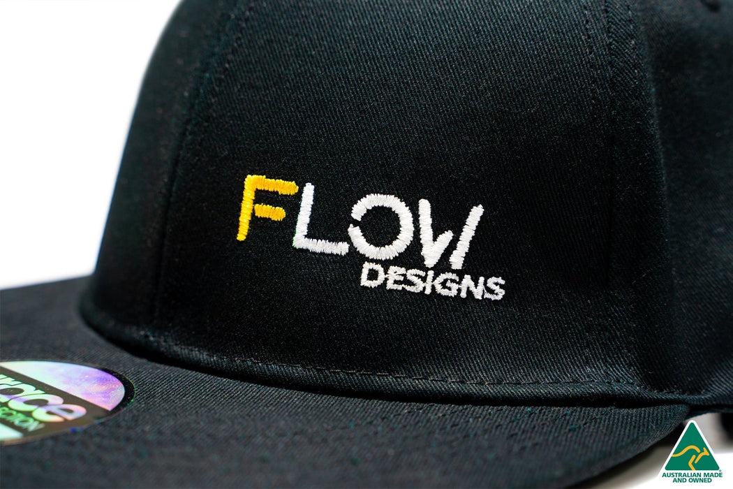Flow Designs Embroided Snapback Hat (Black)-Flow Designs