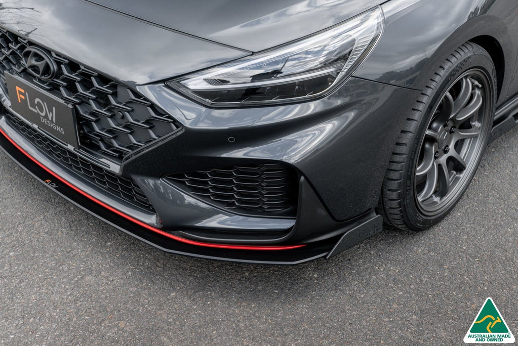 i30N Fastback PD FL 2022+ Front Lip Splitter & Reinforcement Brackets-Flow Designs