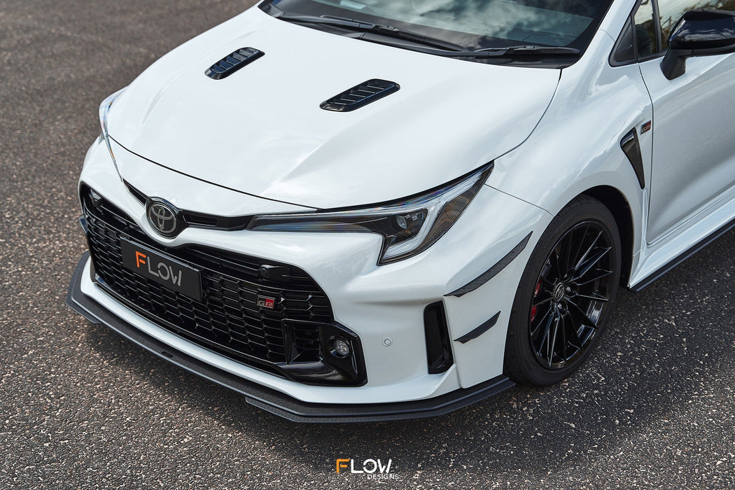Corolla GR Chassis Mounted Front Lip Splitter (TEXTURED)-Flow Designs