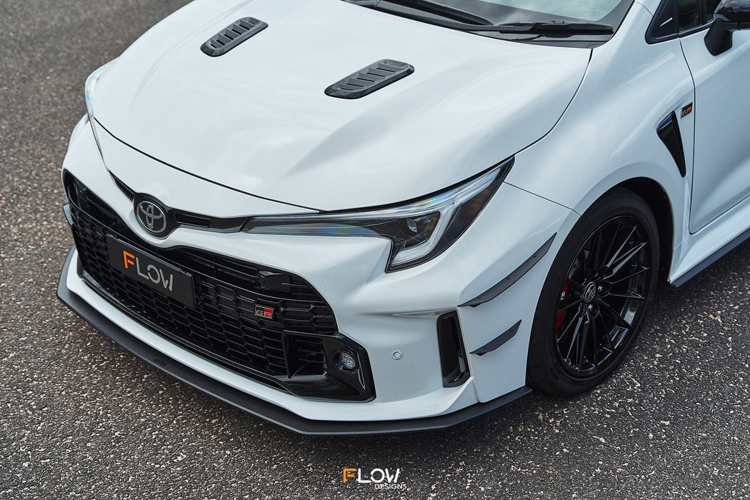 Corolla GR Chassis Mounted Front Lip Splitter (TEXTURED)-Flow Designs