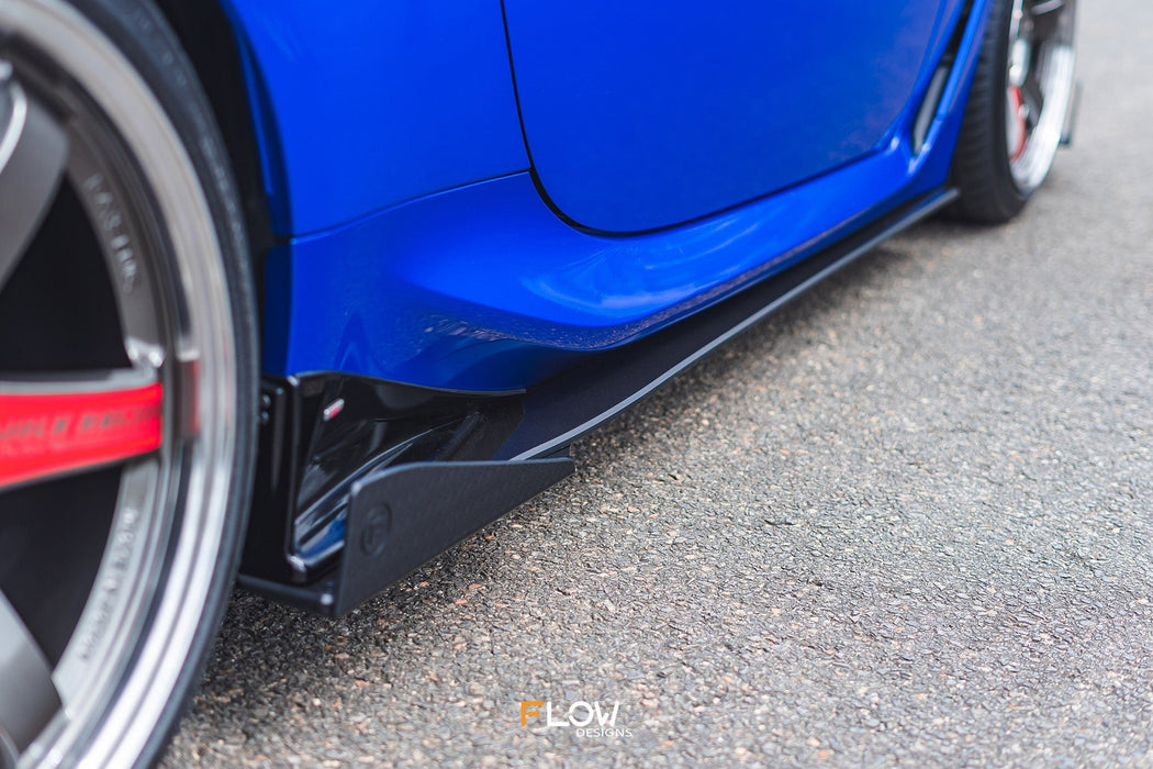 ZD8 BRZ STI Side Skirt Splitters (GLOSS: Pair)-Flow Designs