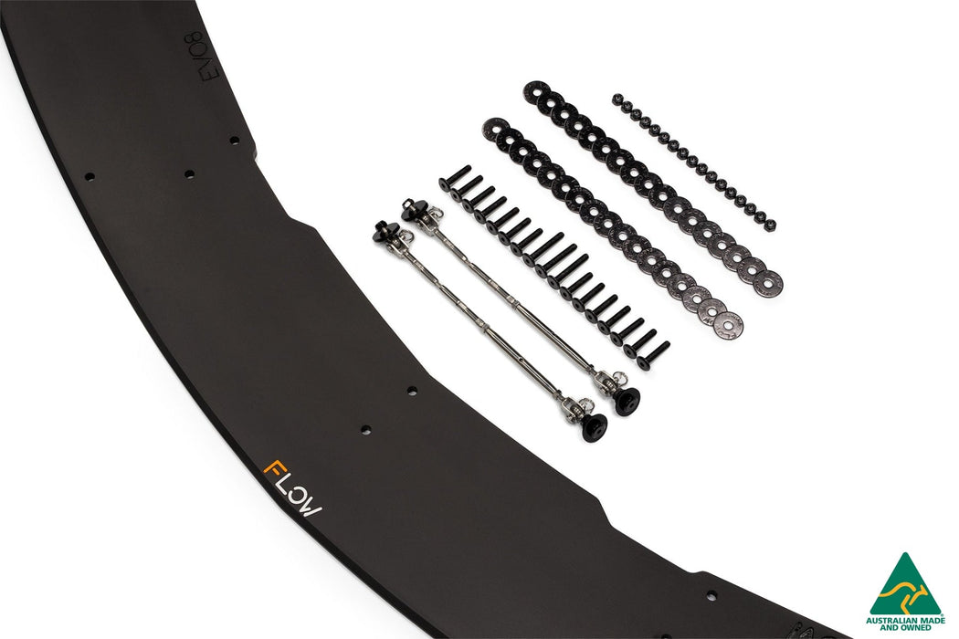 Lancer Evolution VIII Front Lip Splitter With Support Rods-Flow Designs