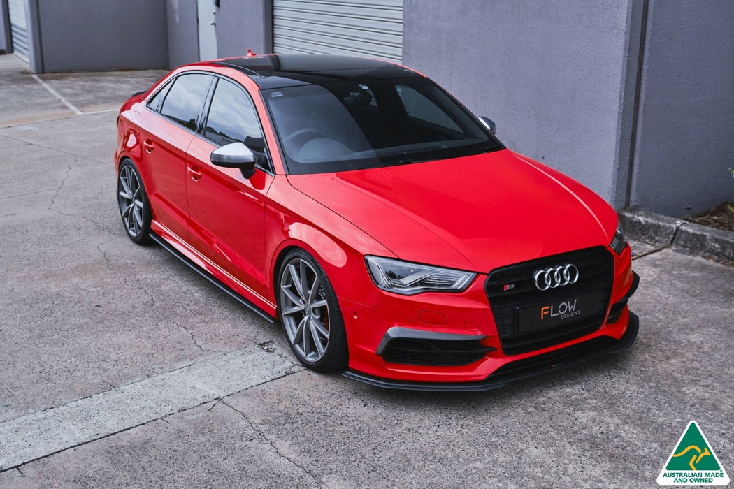 S3 8V Sedan Pre-Facelift Front Lip Splitter Extensions (Pair)-Flow Designs