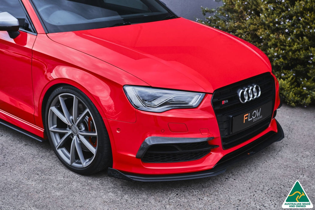 S3 8V Sedan Pre-Facelift Front Lip Splitter V3 & Mounting Brace-Flow Designs
