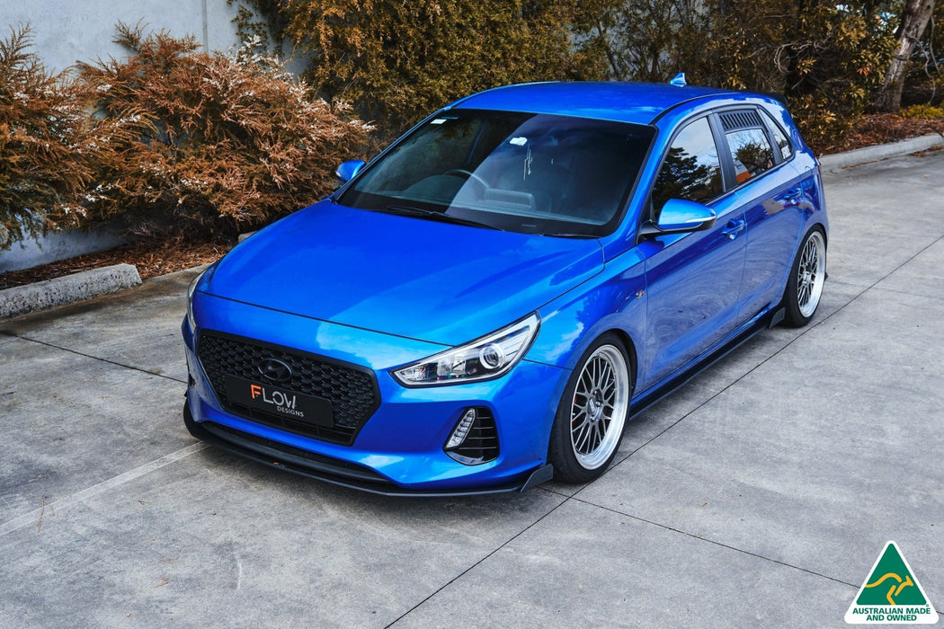 i30 SR Hatch (2017-2018) Front Lip Splitter & Mounting Brace-Flow Designs