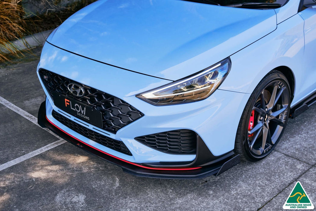 i30N Hatch PD FL 2021 Front Lip Splitter & Reinforcement Brackets-Flow Designs