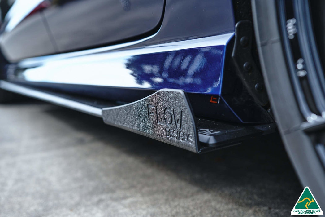 S3 8V Sedan FL Side Skirt Splitter Winglets (Pair)-Flow Designs