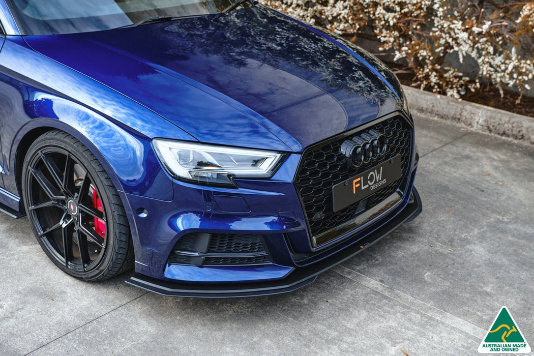 S3 8V Sedan Facelift Front Lip Splitter Extensions (Pair)-Flow Designs