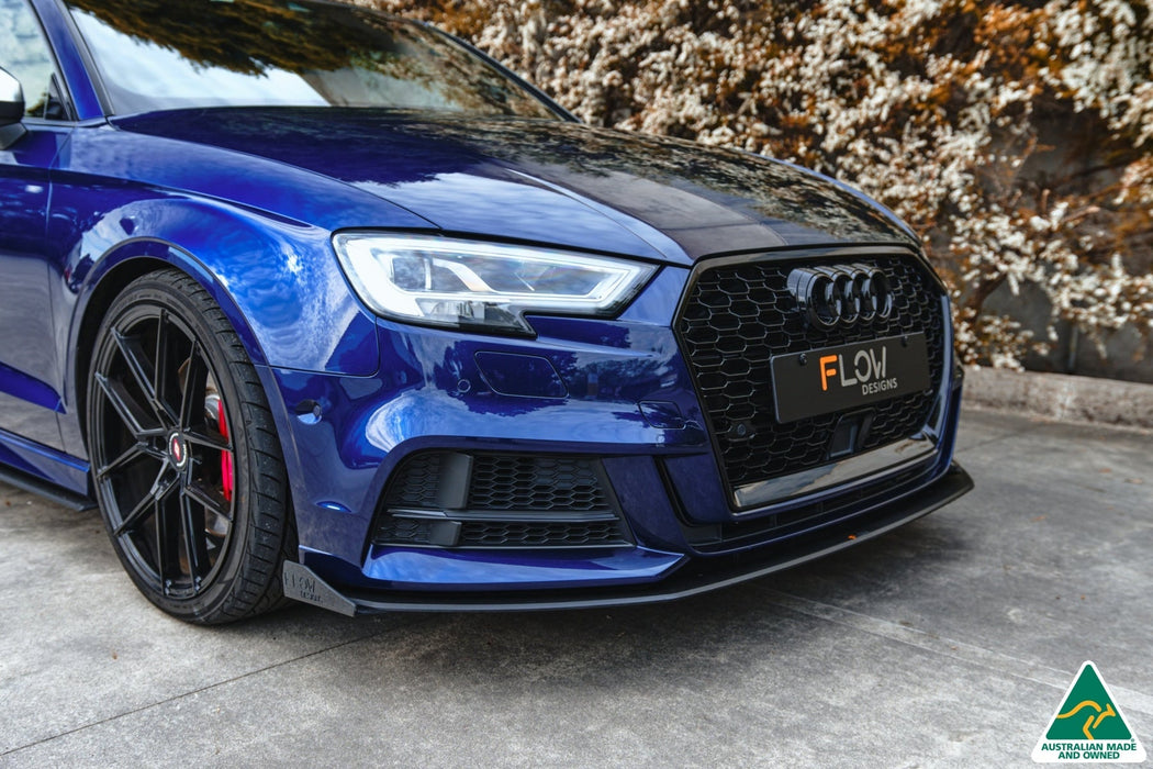 S3 8V Sedan Facelift Front Lip Splitter & Mounting Brace-Flow Designs
