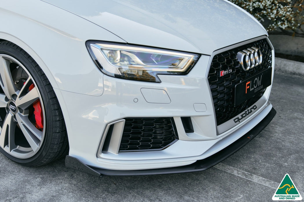 RS3 8V Sedan Facelift Front Lip Splitter Winglets (Pair)-Flow Designs