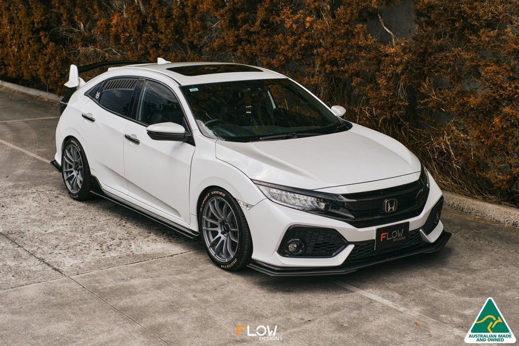 FK4/FK7 Civic RS Hatch PFL Front Lip Splitter Extensions (Pair)-Flow Designs