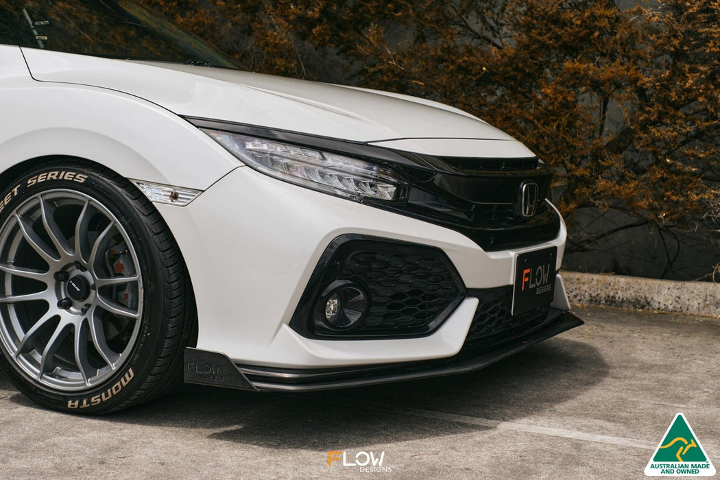 FK4/FK7 Civic RS Hatch PFL Front Lip Splitter Winglets (Pair)-Flow Designs