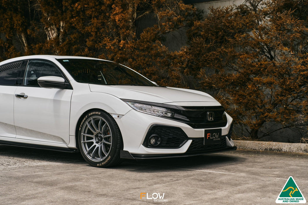 FK4/FK7 Civic RS Hatch PFL Front Lip Splitter Winglets (Pair)-Flow Designs