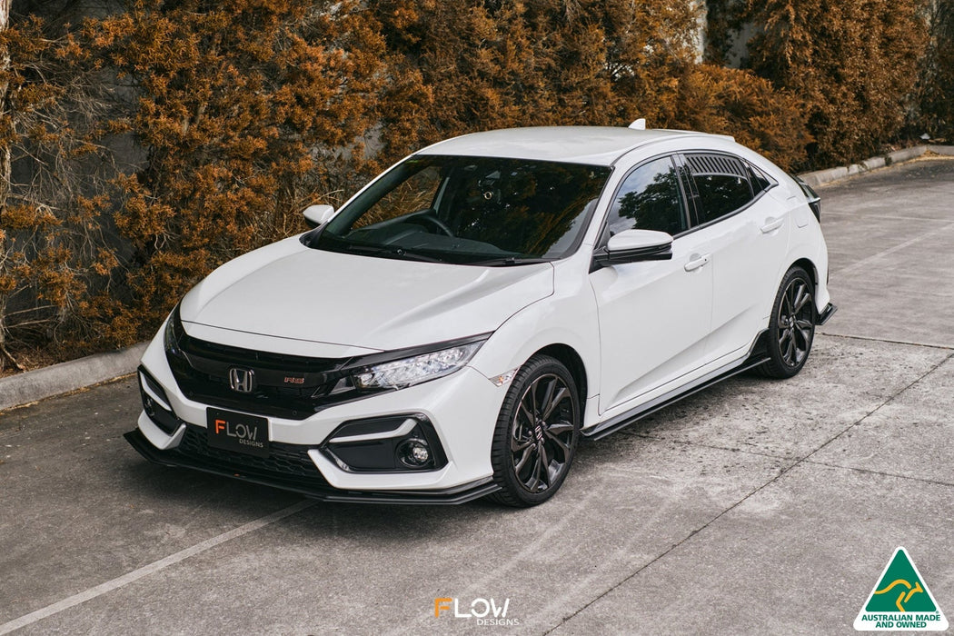 FK4/FK7 Civic RS Hatch FL Front Lip Splitter Extensions (Pair)-Flow Designs