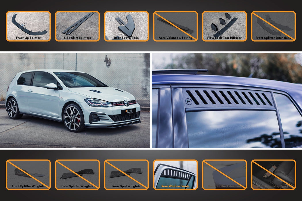 MK7.5 Golf GTI Full Lip Splitter Set with Flow-Lock Rear Diffuser-Flow Designs