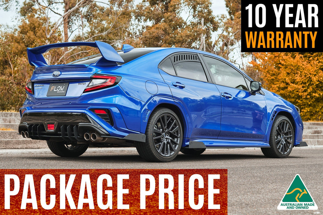 VB WRX Full Lip Splitter Set (GLOSS BLACK)-Flow Designs