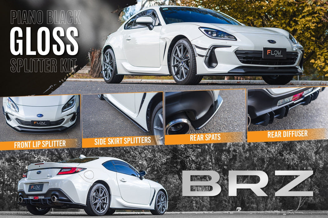 ZD8 BRZ Full Lip Splitter Set (GLOSS BLACK)-Flow Designs