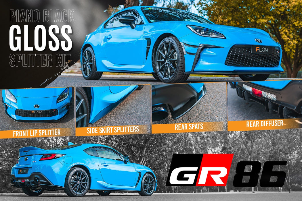 ZN8 GR86 Full Lip Splitter Set (GLOSS BLACK)-Flow Designs