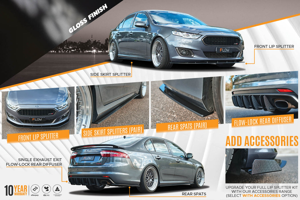 Falcon FGX Full Lip Splitter Set (GLOSS BLACK)-Flow Designs