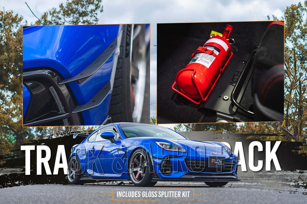 ZD8 BRZ STI Full Lip Splitter Set (GLOSS BLACK)-Flow Designs