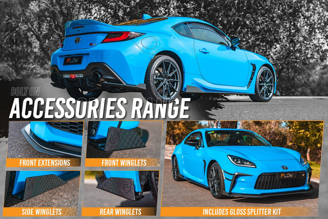 ZN8 GR86 Full Lip Splitter Set (GLOSS BLACK)-Flow Designs
