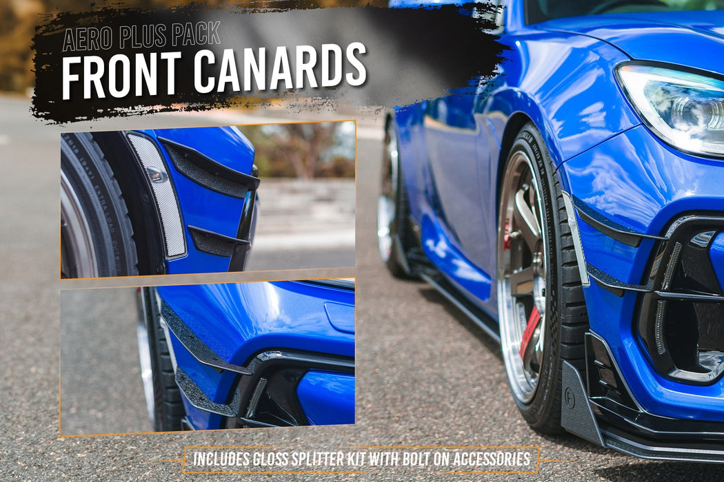 ZD8 BRZ STI Full Lip Splitter Set (GLOSS BLACK)-Flow Designs
