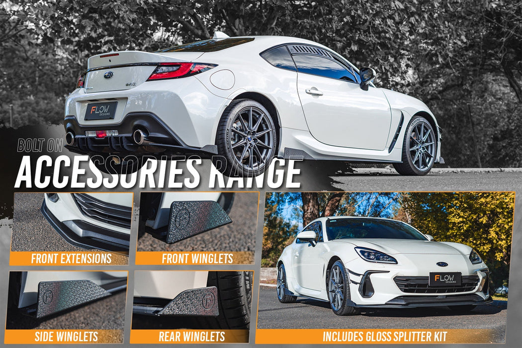 ZD8 BRZ Full Lip Splitter Set (GLOSS BLACK)-Flow Designs
