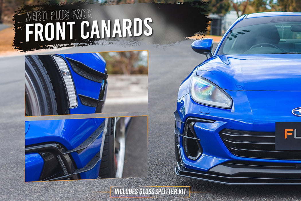 ZD8 BRZ STI Full Lip Splitter Set (GLOSS BLACK)-Flow Designs