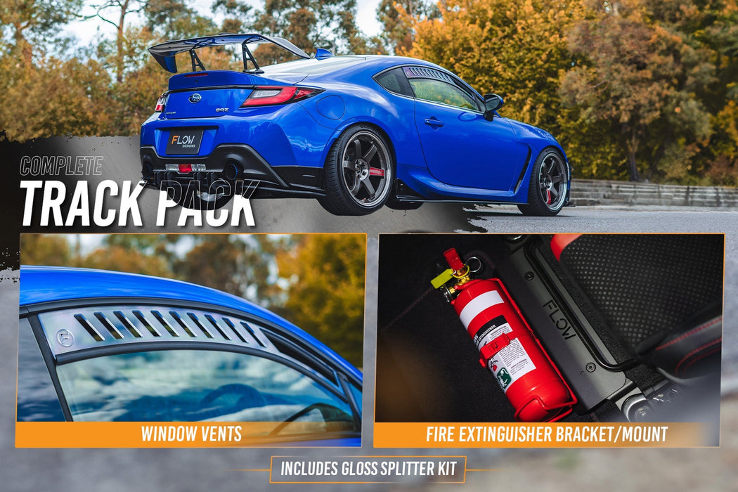 ZD8 BRZ STI Full Lip Splitter Set (GLOSS BLACK)-Flow Designs