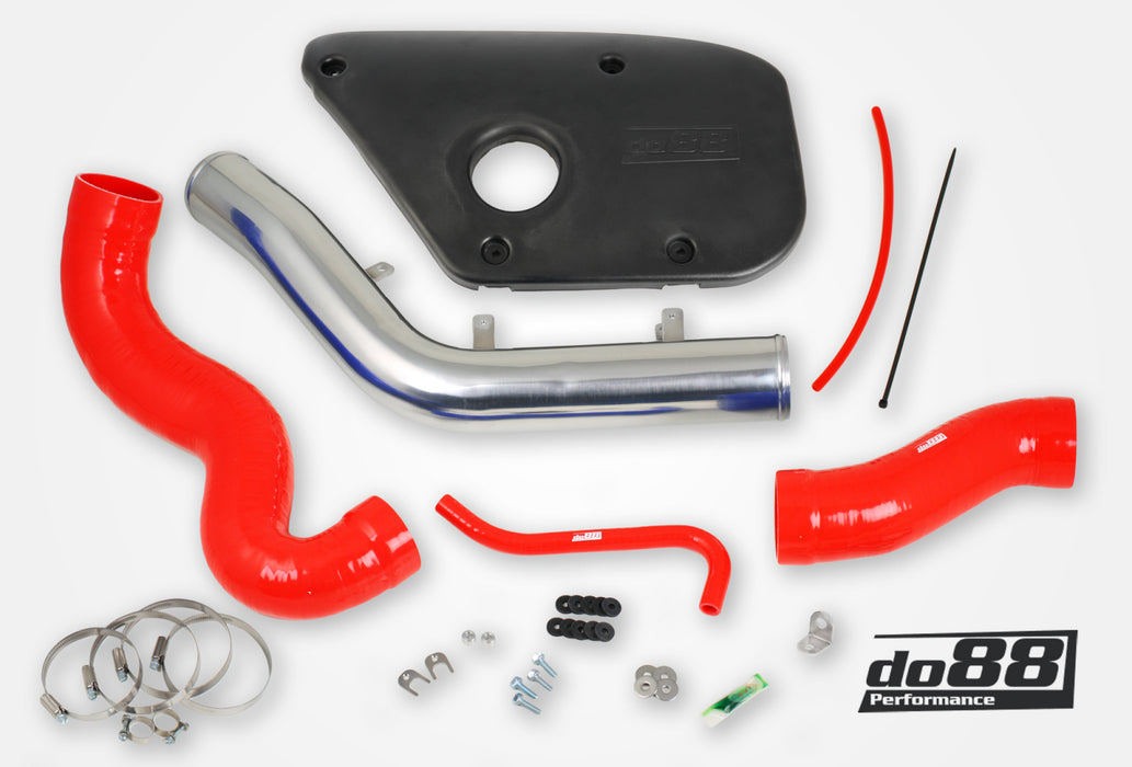 Volvo S60 V60 V70 T6 Inlet pipe, Red hoses, Plastic cover