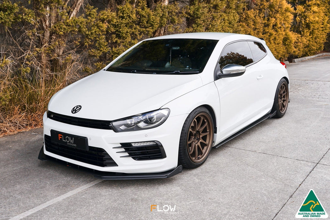 Scirocco R FL V3 Front Lip Splitter Extensions (Pair)-Flow Designs
