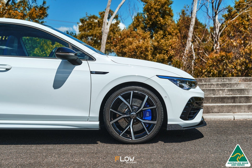 MK8 Golf R Front Lip Splitter Winglets (Pair)-Flow Designs
