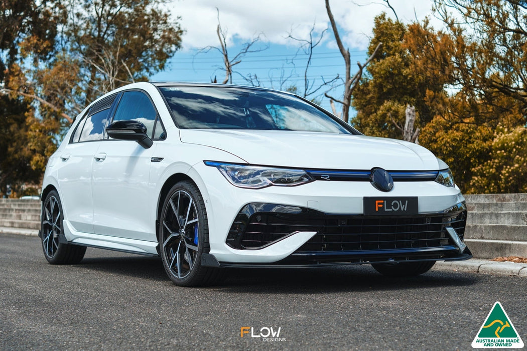 MK8 Golf R Front Lip Splitter Winglets (Pair)-Flow Designs