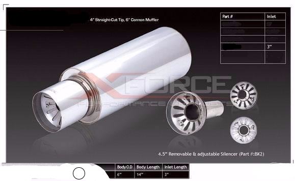 UNIVERSAL CANNON MUFFLER EXHAUST 3 Inch INLET