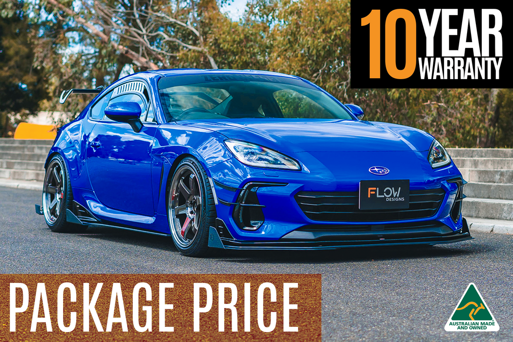 ZD8 BRZ STI Full Lip Splitter Set (GLOSS BLACK)-Flow Designs