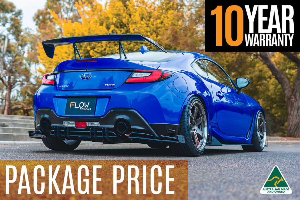 ZD8 BRZ STI Full Lip Splitter Set (TEXTURED BLACK)-Flow Designs
