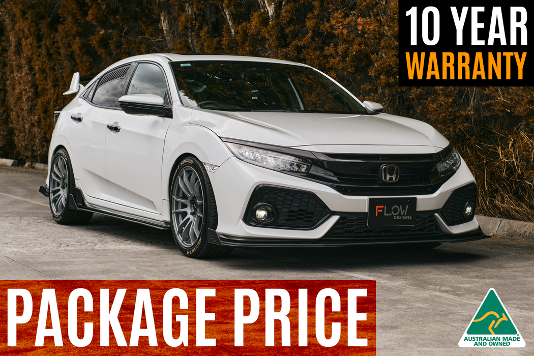 FK4/FK7 Civic RS Hatch PFL Full Lip Splitter Set-Flow Designs