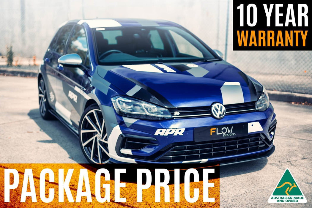 MK7.5 Golf R Full Lip Splitter Set with Flow-Lock Rear Diffuser-Flow Designs