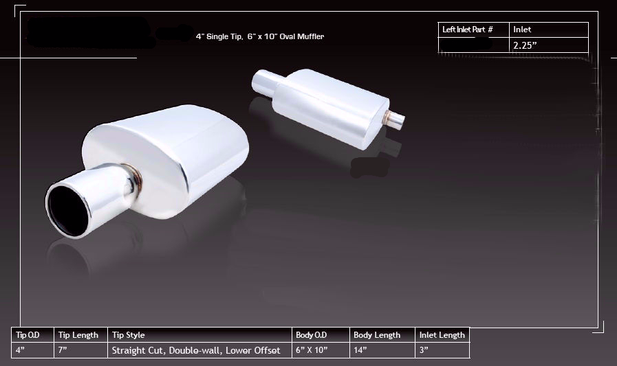 UNIVERSAL MUFFLER EXHAUST 2.25 Inch INLET - Harrys Euro