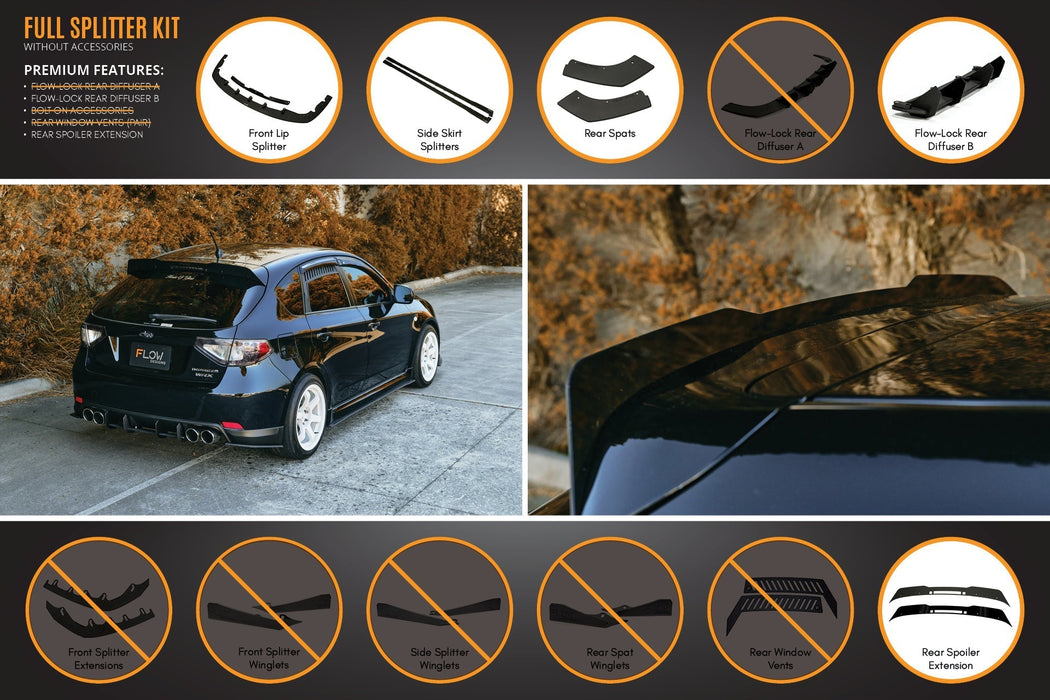 Impreza WRX/RS G3 Hatch PFL Full Lip Splitter Set-Flow Designs