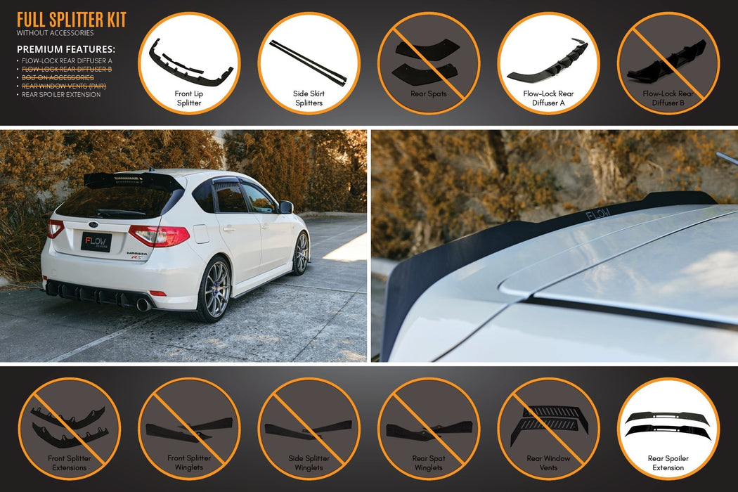 Impreza WRX/RS G3 Hatch PFL Full Lip Splitter Set-Flow Designs