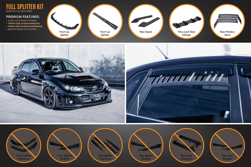 Impreza WRX/RS G3 Sedan PFL Full Lip Splitter Set-Flow Designs